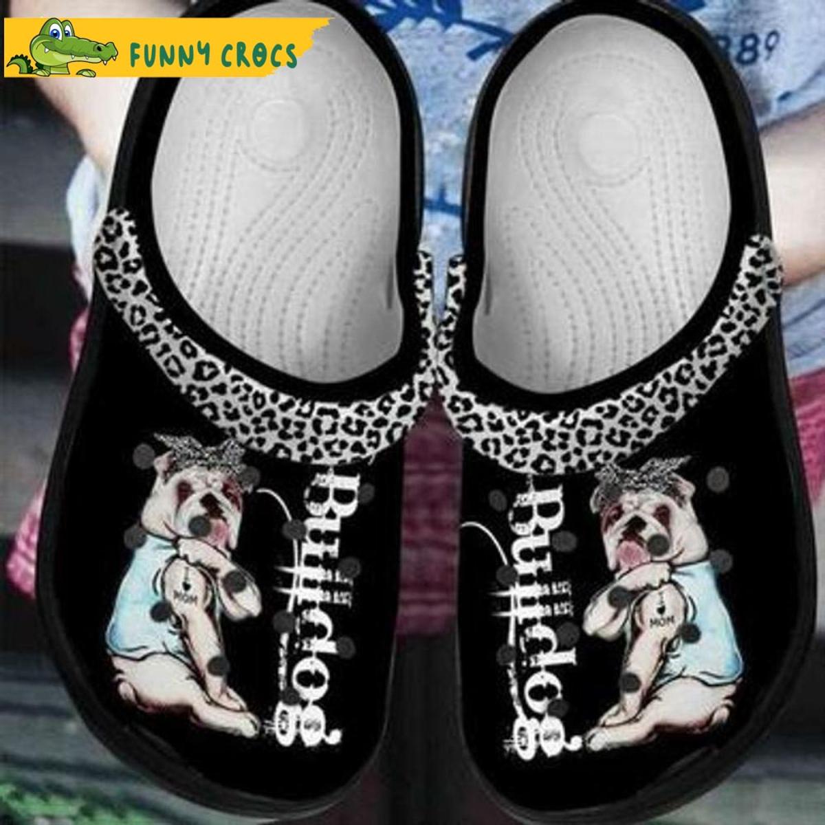 Bulldog Puppy I Love Mom Dog Crocs Clog Shoes
