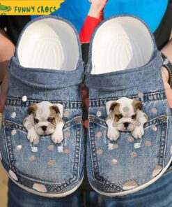 Bulldog Puppy Jeans Dog Crocs Clog