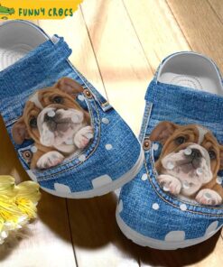 Bulldog Puppy Jeans Dog Crocs Sandals