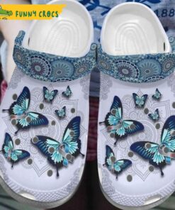 Butterfly Azure Mandala Pattern Crocs Shoes