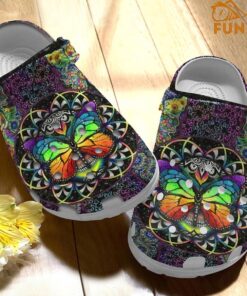 Butterfly Floral Hippie Crocs Sandals