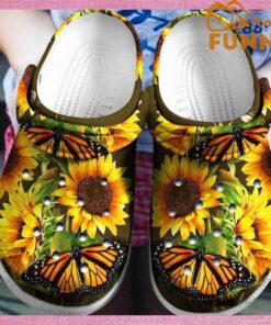 Sunflower Crocs Women Butterfly With Sunflower Gift