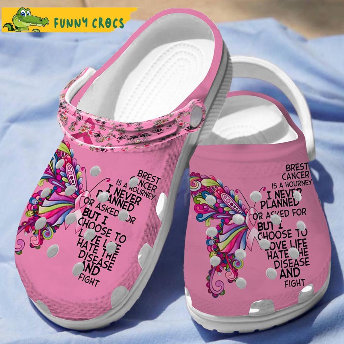 Flamingo Breast Cancer Crocs Slippers