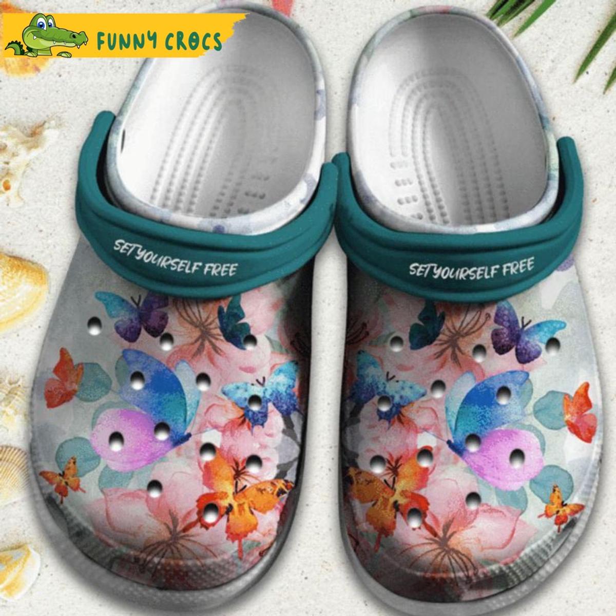 Butterfly With Flowers Magical Flower Crocs Shoes