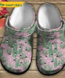 Cactus On Pink Background Floral Crocs Shoes