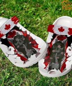 Canada Skull Crocs Clog Shoes