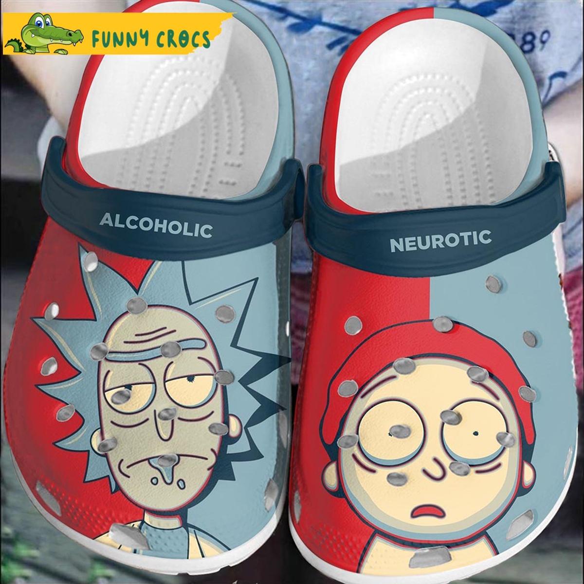 Cartoon Chemistry Wubba Lubba Rick And Morty Crocs Slippers