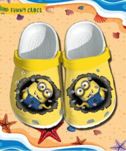 Cartoon Broken Wall Minion Crocs Shoes