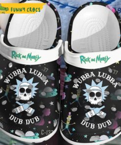 Cartoon Chemistry Wubba Lubba Rick And Morty Crocs Slippers