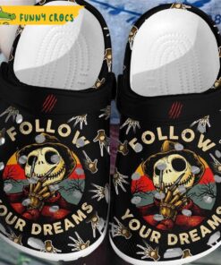 Cartoon Fllow Your Dreams Jack Skellington Crocs Clog Slippers