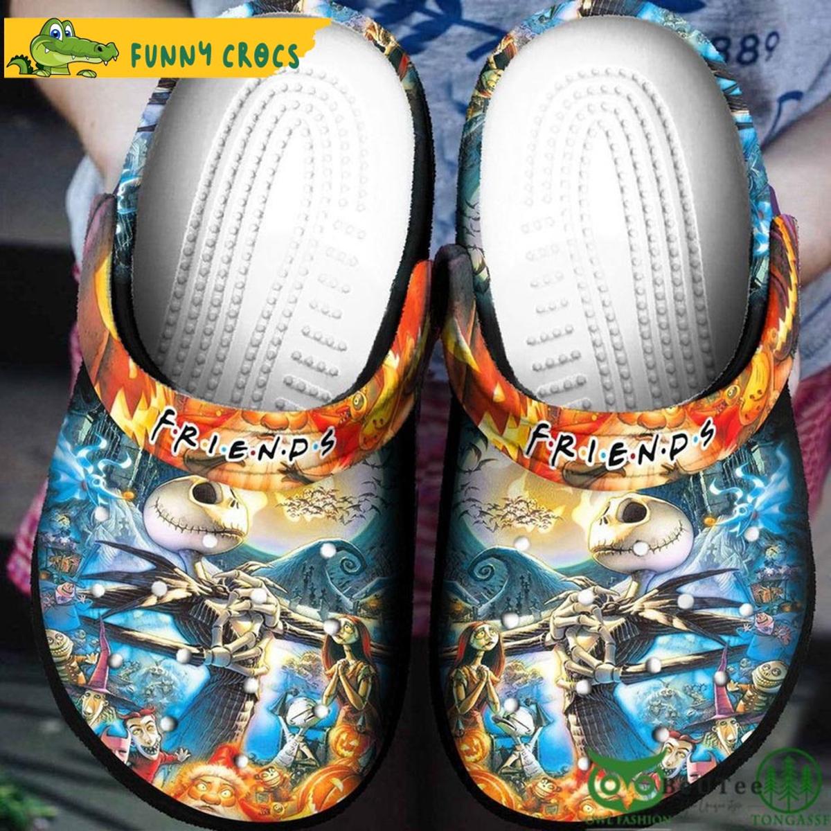 Cartoon Customized Jack And Sally Crocs Clog Shoes