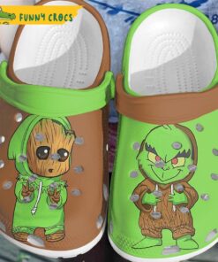 Cartoon Groot And Grinch Crocs Clog Slippers