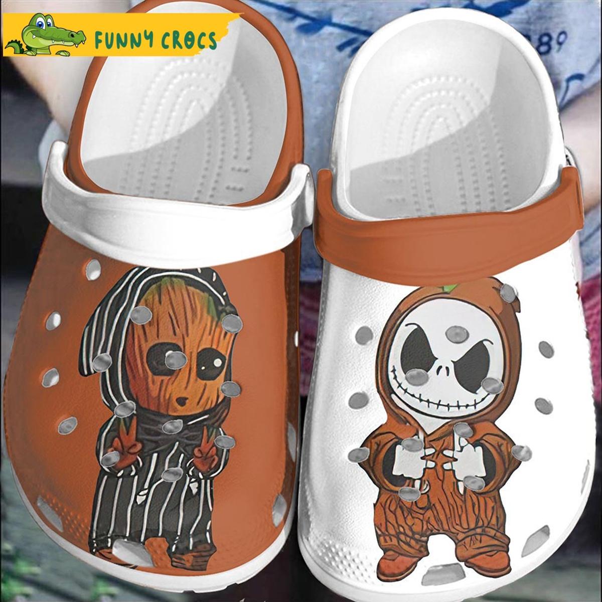 Cartoon Customized Jack And Sally Crocs Clog Shoes