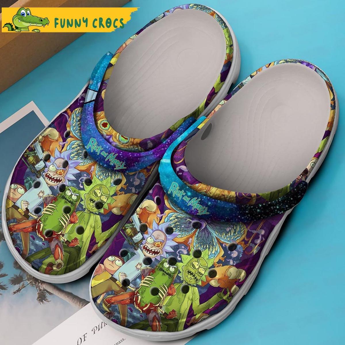 Cartoon Rick And Morty Pattern Crocs Sandals