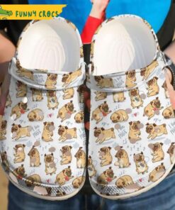 Cartoon Pug Dog Croc Shoes