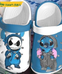 Funny Christmas Jack And Sally Cartoon Crocs Slippers