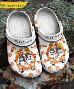 Cartoon Pumkin And Jack Skellington Crocs Shoes