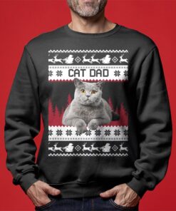 Custom Cat Dad Christmas Sweater