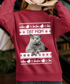 Cat Mom Custom Pet Christmas Sweater