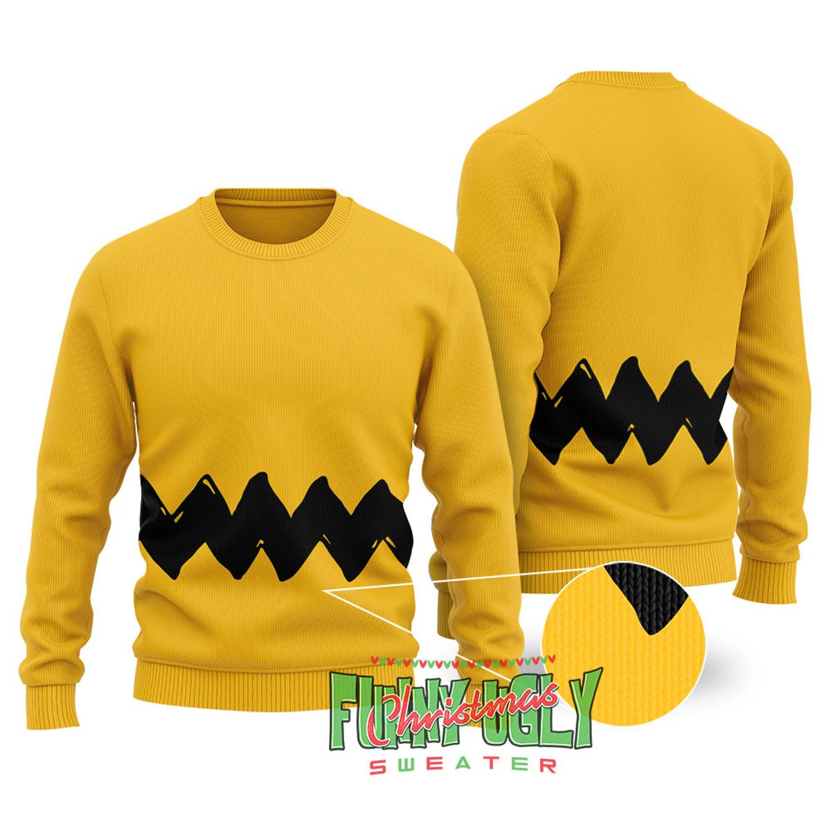 Charlie Brown Yellow Zig Zag Sweater