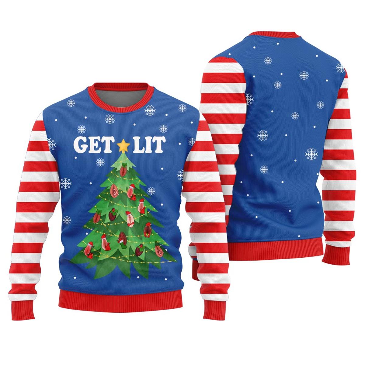 Candy Canes Snowflake Custom Ugly Sweater