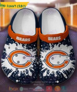 Chicago Bears White-navy Nfl Crocs Sandals