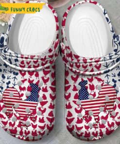 Chicken American Flag Crocs Shoes