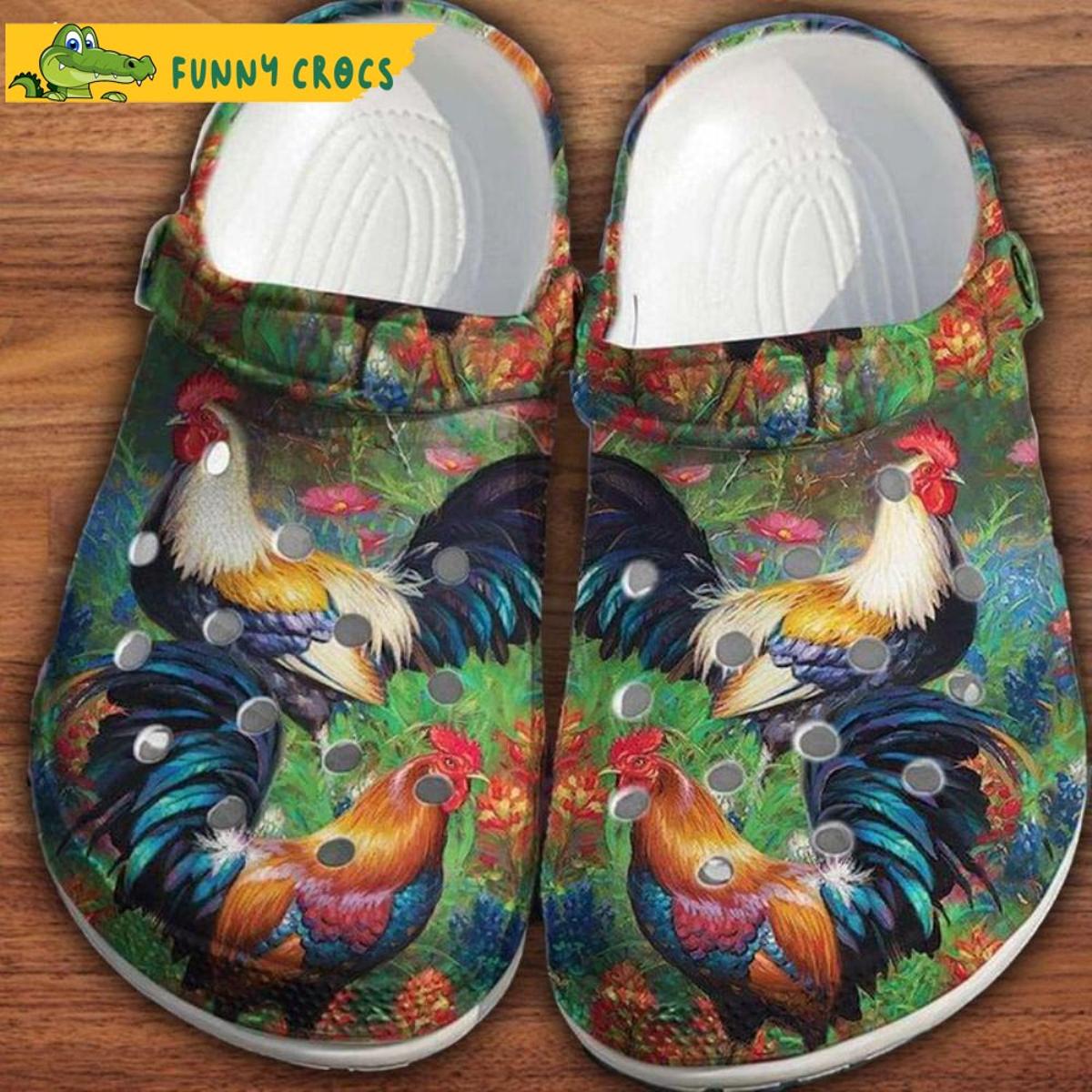 Chicken Rooster Nature Flower Crocs Shoes