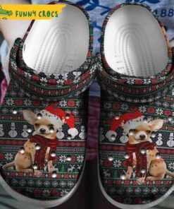 Chihuahua Christmas Knitted Dog Crocs Classic