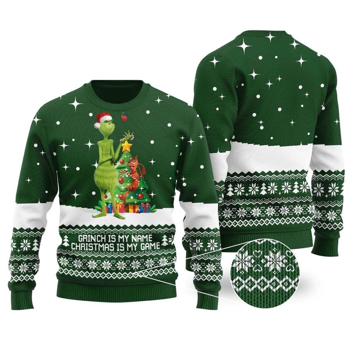 The Grinch Baseball Funny Christmas Sweaters