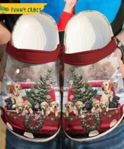 Christmas Truck Labrador Family Crocs Sandals