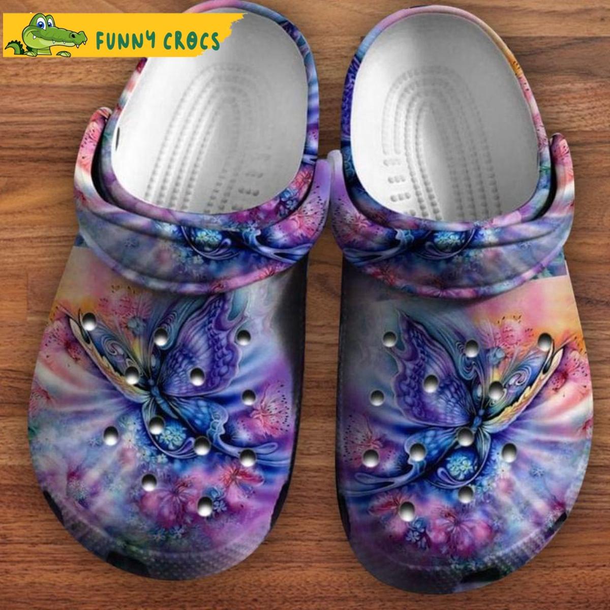 Butterfly Water Color Pattern Crocs Clog Shoes
