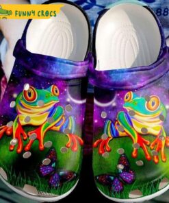 Colorful Frog And Butterfly Crocs Shoes