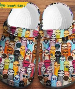 Colorful Sloth Pattern Crocs Sandals