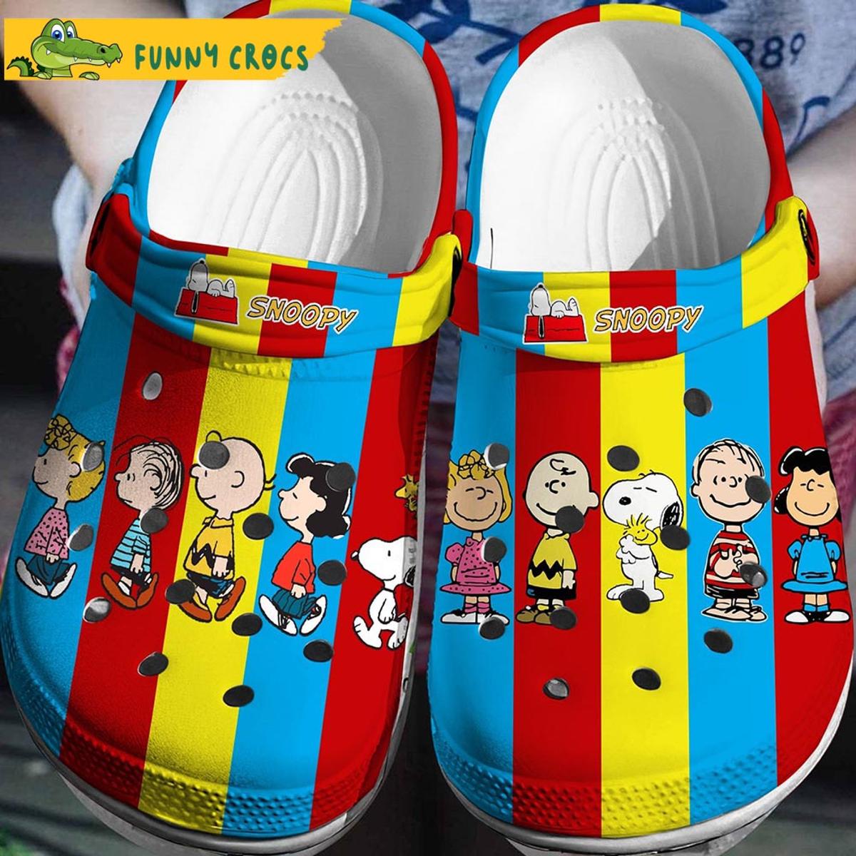 Beautiful Snoopy Colorful Flower Pattern Crocs Clog