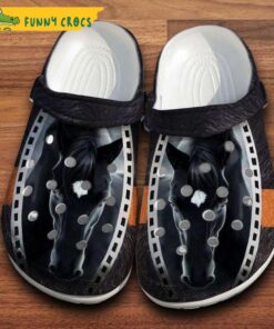 Cool Black Horse Crocs Clog Shoes