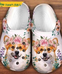 Corgi Dog With Flower Art 3d Birthday Crocs Sandals