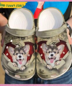 Corgi They Steal My Heart Dog In Crocs Clog Shoes