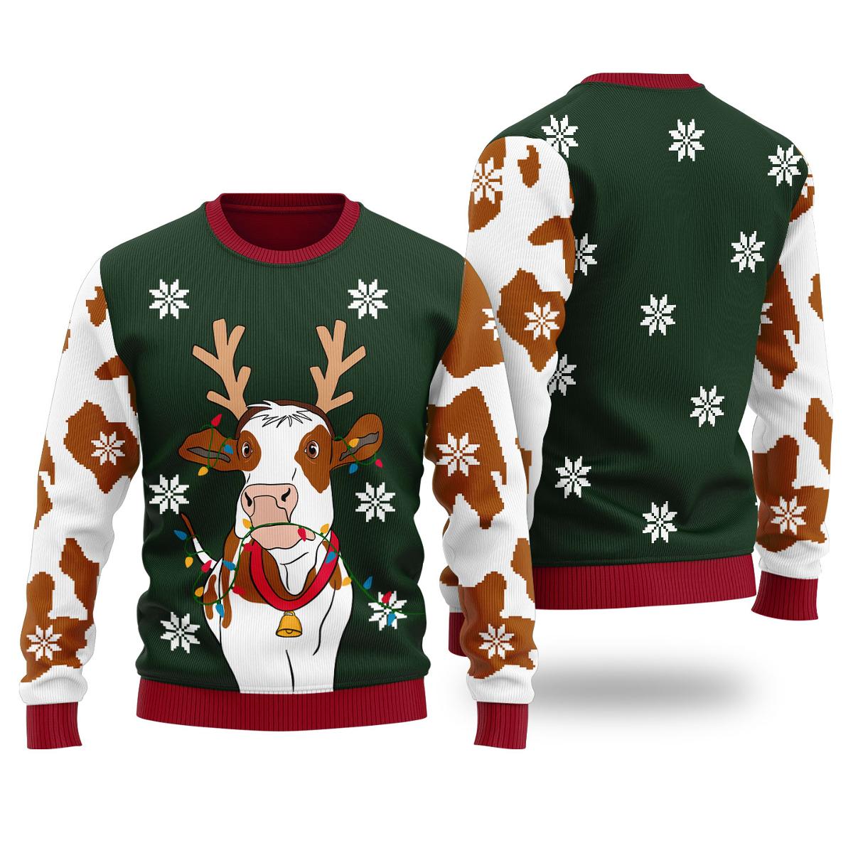 Funny Cow Funny Ugly Christmas Sweater