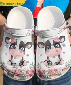 Cow Puppy Floral Crocs Shoes