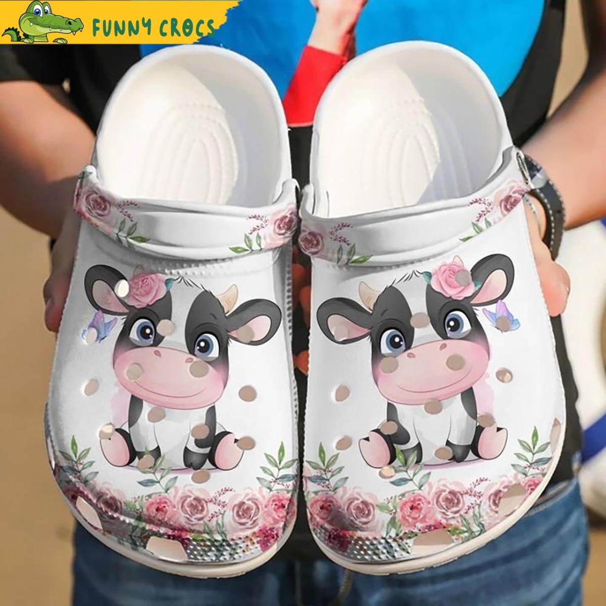 Customized Cow Puppy Flower Crocs Clog Shoes