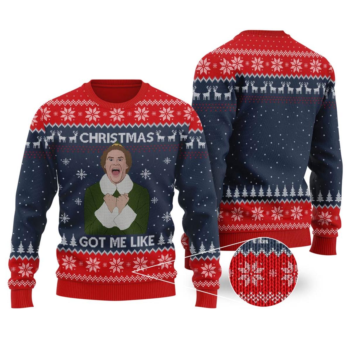 Elf Christmas Got Me Like Funny Ugly Christmas Sweaters