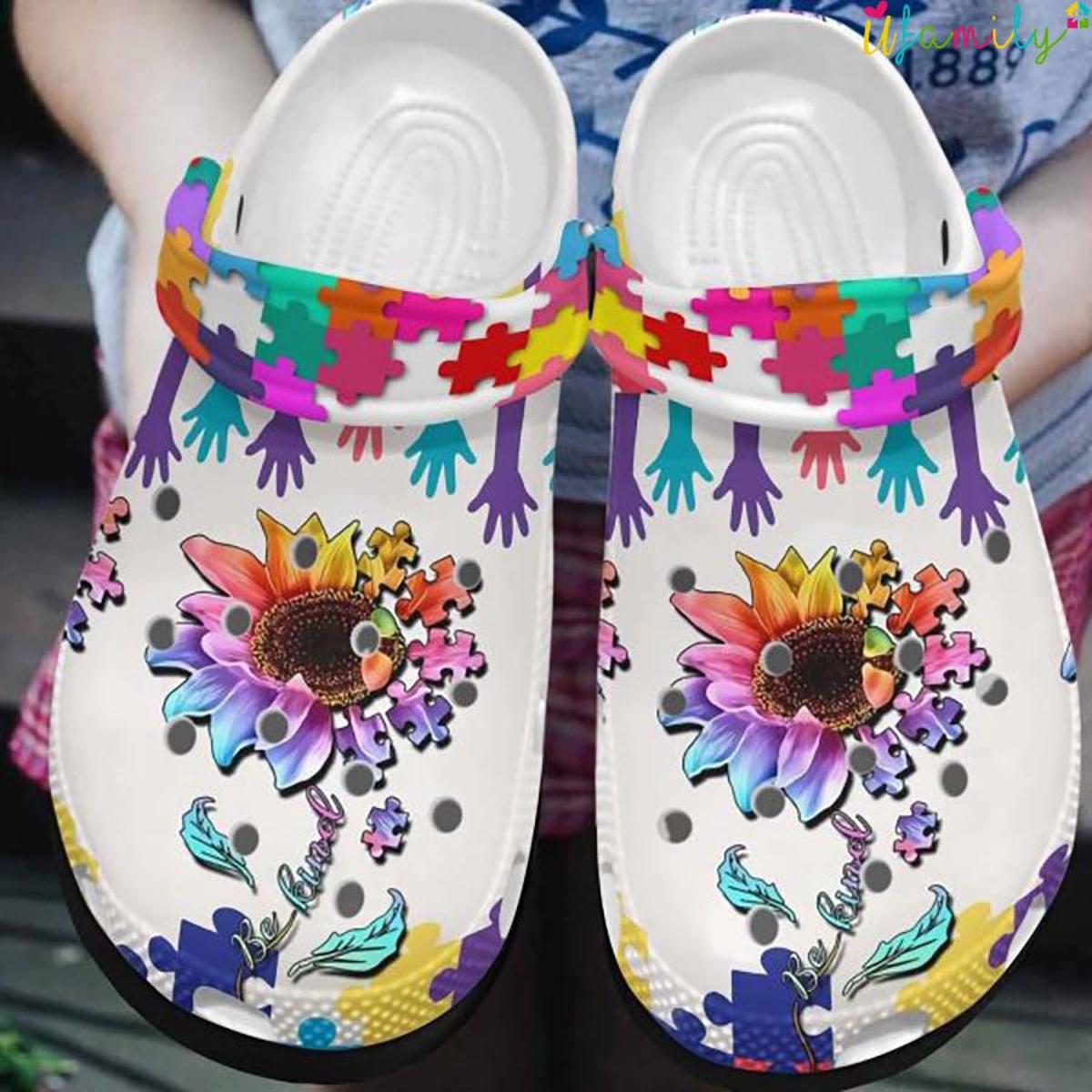 Sunflower White Crocs Shoes