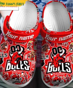Custom And Number Chicago Bulls Crocs Slippers