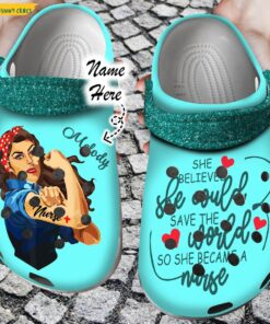 Personalized Life Leopard Nurse Crocs Slippers