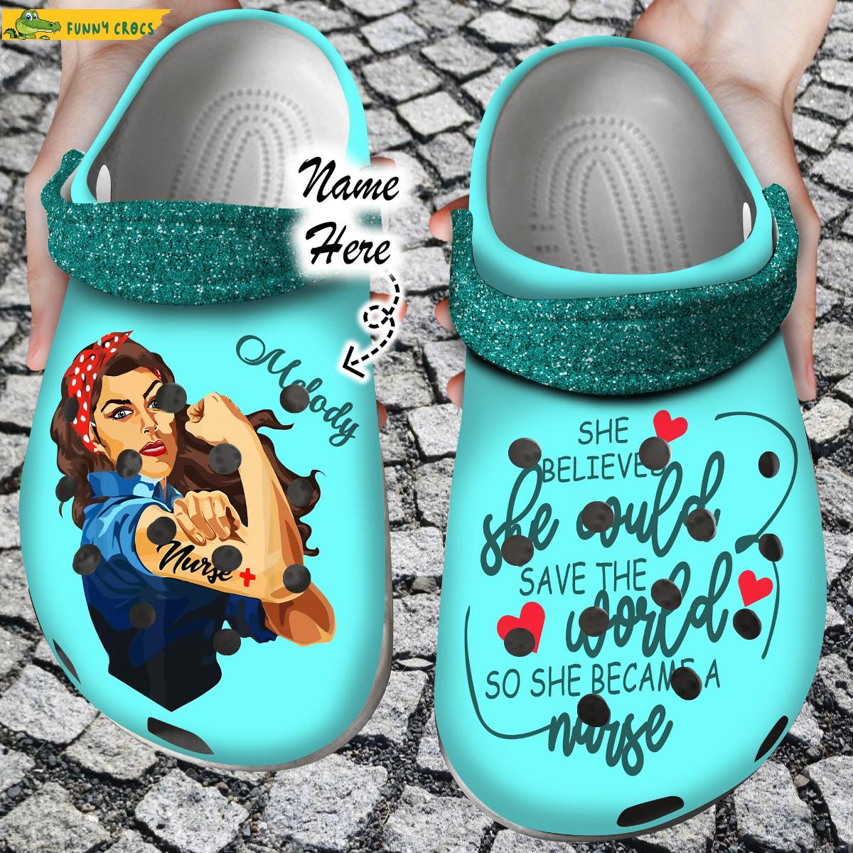 Bricks Colorful Nurse Crocs Shoes