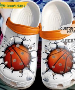 Custom Broken Wall Basketball White Crocs Shoes