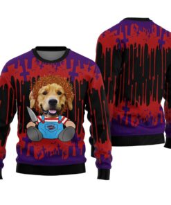 Custom Dog Face Killer Halloween Costume Sweater