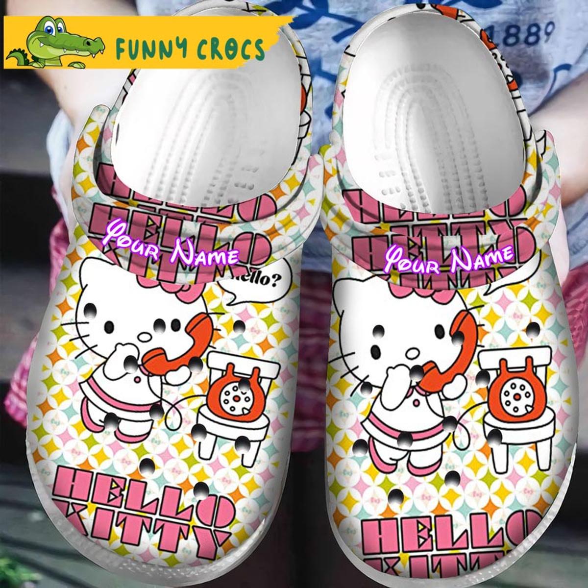 Custom Hello Kitty Black Crocs Slippers