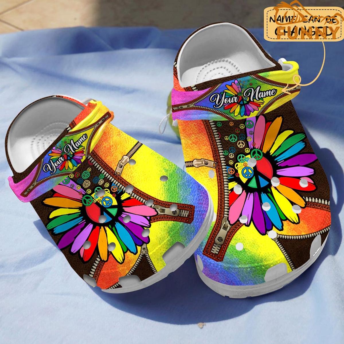 Customized Beautiful Hippie Girl Crocs Sandals